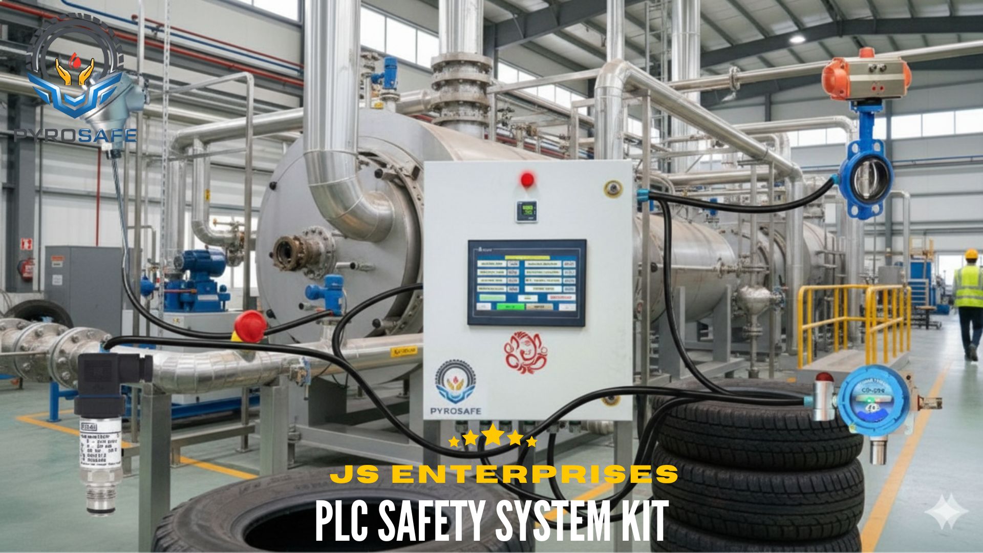 PLC Safety System for Tyre Pyrolysis Plant - CPCB SOP Compliance PLC Kit